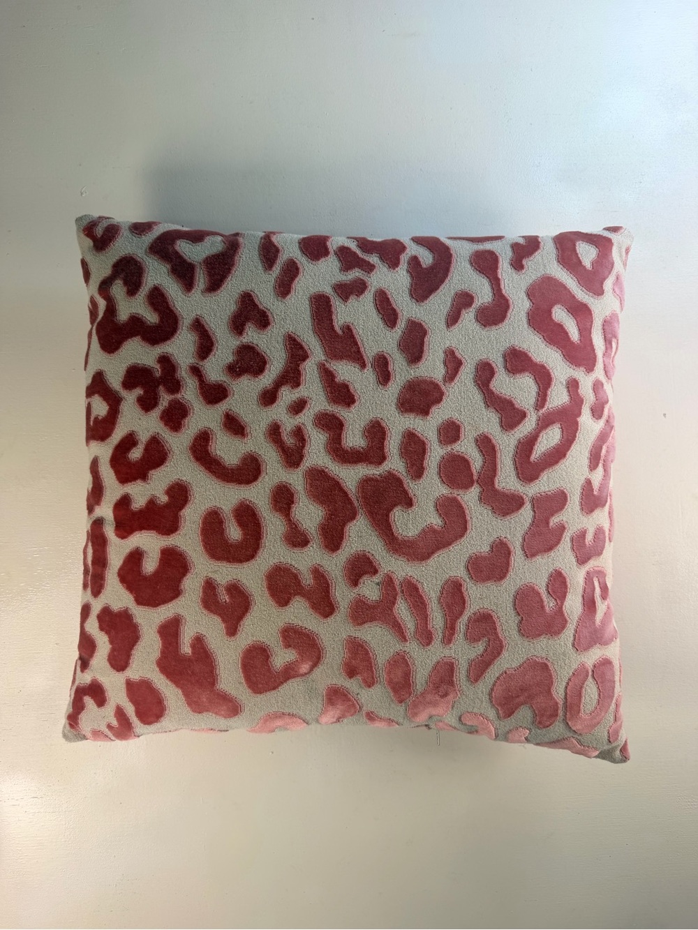 Plush Pink Leopard Print Accent Pillow -